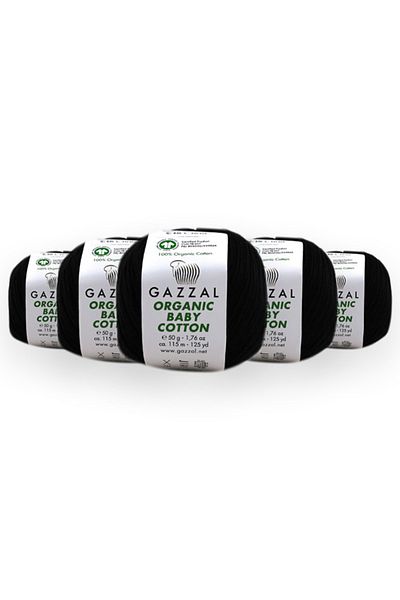 Gazzal Organic Baby Cotton 50 Gr Pack of 5 100% Organic Cotton Hand Knitting Yarn Taka Yarn (430 Obc)