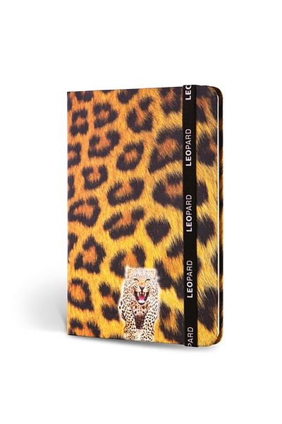 Le Color Fabric Notebook Striped Elastic Leopard