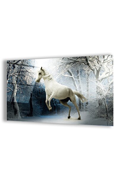 Zevahir Mobilya Dekorasyon Unframed Horizontal Horse Risen White Horse Unbrea...