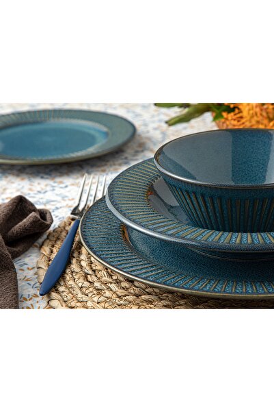 English Home Dentro Seramik 4 Kişilik Yemek Takımı Mavi