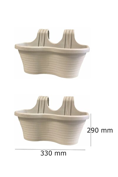 SERİNOVA Tombik Saksı Askılı Balkon Saksısı 6,5 Litre Beyaz