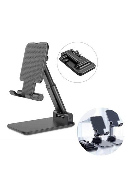 Horasan Ticaret Masa Üstü Telefon Standı Tablet Tutucu Ayarlanabilir Stand Siyah