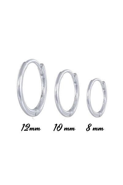 Jaida Moda Unisex Stainless Steel 3 Size Mini Series Hoop Earrings