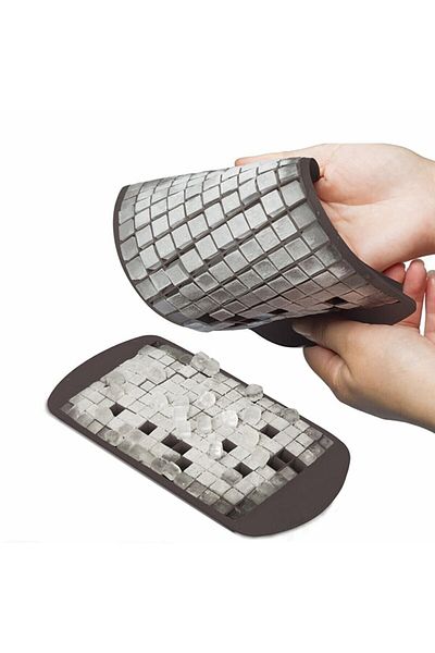 VİGENTİNO 160-Piece Mini Cube Shaped Silicone Ice Cube - Anthracite Color Mini Cube Presentation Ice Mold