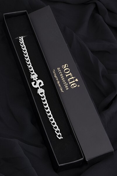 Sortie Aksesuar Zirkon Taşlı Tasarım Harf Bileklik S