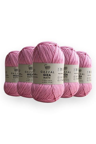 Gazzal Giza Matte 100 gr 5 Συσκευασία Giza Cotton Amigurumi Punch Πλεκτό Χέρι Κλωστή Taka Yarn (5596 Gmt)