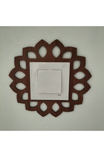 LEYLASER Yuvarlak Desenli Tekli Priz Anahtar Çerçeve Süsü Kiraz Rengi