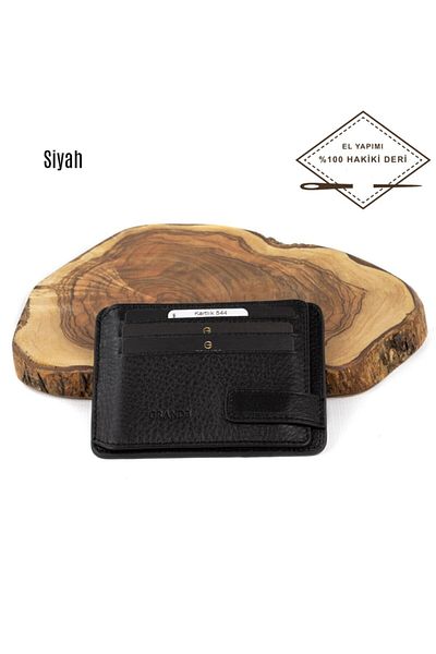Grande Grande 544 100% Genuine Leather Men's Card Holder Black