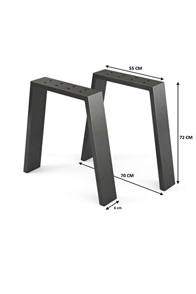Genel Markalar Metal Bank Sehpa Orta Sehpa Ayağı 2 Adet Ayak 42 cm Mobilya Ayağı