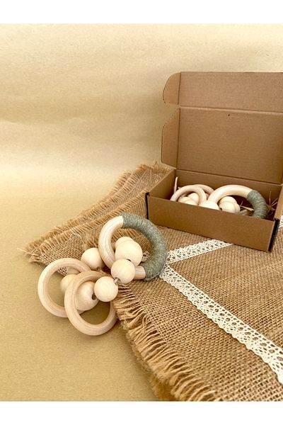 damdamin toys Cotton Threaded Half Braided & Wooden Beaded Teether