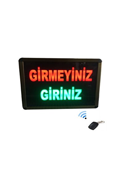 Kumandalı Renkli Ledli Girmeyiniz/giriniz Yazısı Kasa: 26x20 Cm