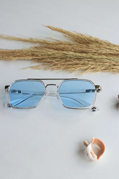 LOOKUP Sunglasses Unisex Bone Vintage Retro Blue Glass Metal Frame Uv400 Protected