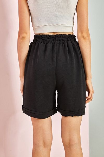 Bianco Lucci Women's Elastic Waist Tied Pocket Shorts