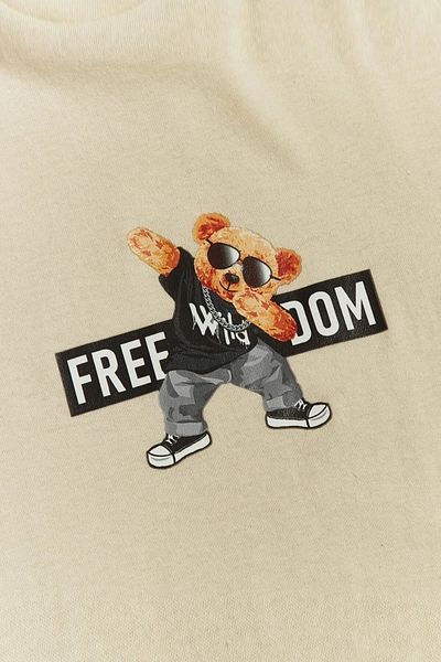 MODAGEN Μπλουζάκι Unisex Mink Freedom Bear με στάμπα oversize