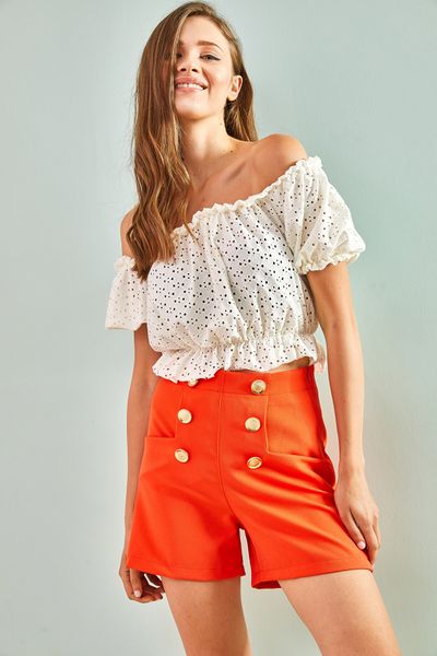 Bianco Lucci Orange Women Capri Pants & Bermudas Styles, Prices