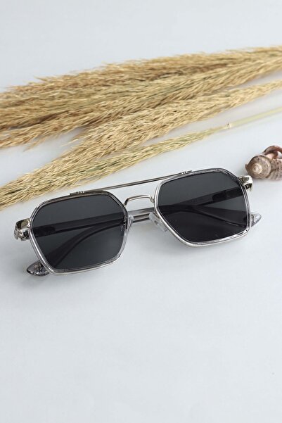 LOOKUP Sunglasses Unisex Bone Vintage Black Glass Metal Frame Uv400 Protected