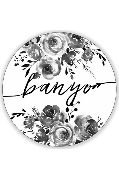 Kabajur Çiçekli Banyo Kapı Süsü, Dekoratif Kapı Süsü , Banyo Kapısı Uyarı Ve ...