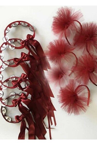 ecrin tuhafiye hobi 10'lu Bordo Nedime Set
