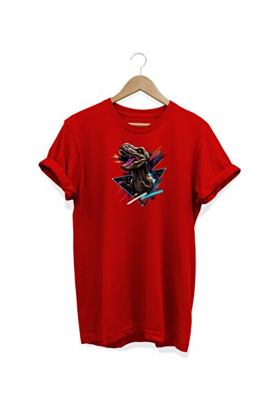 WİDİ Dinosaur Štampano Crveni T-shirt