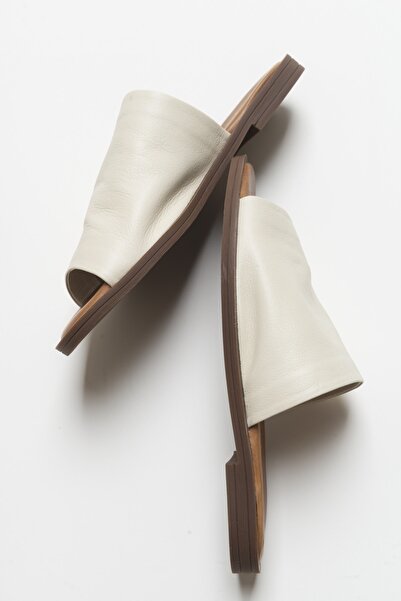 Luvi Clau Beige női bőr papucs