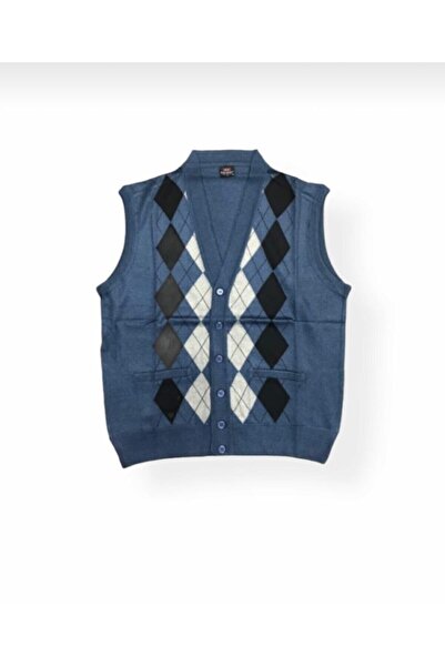 NOBLE STORE Tricotaj de lână subțire cu model pentru bărbați Vesta tată Noble001