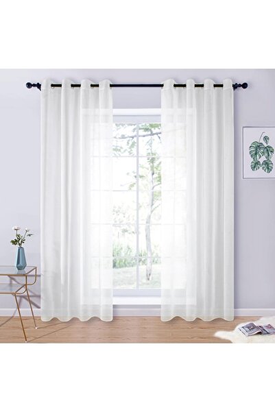 rendecioğlutekstil Tül Perde Kapsüllü Kuş Gözü Perde Keten Tül 250*270 Cm