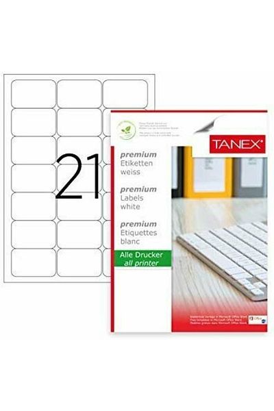 Tanex Tw-2021 63.5x38 Laser Label 100pcs