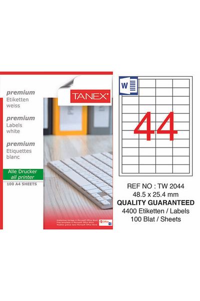 Tanex Tw-2044 48.5x25.4 Laser Label 100pcs