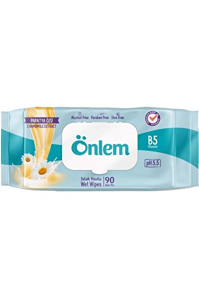 ÖNLEM مناديل مبللة 90 ورقة من خلاصة البابونج مع غطاء بلاستيكي