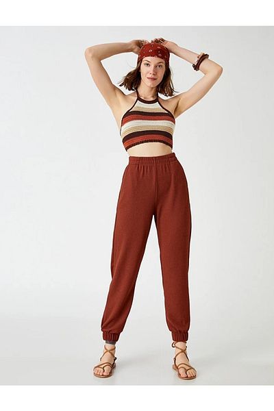 Koton Jogger Pants with Elastic Waist Pocket