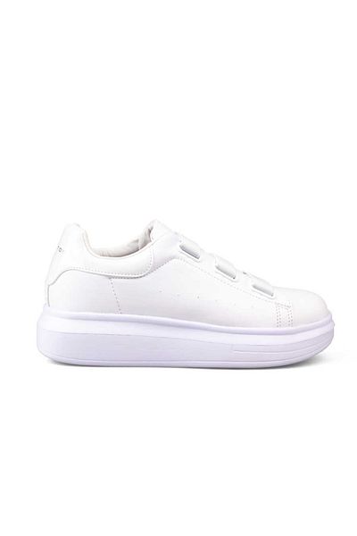 TRENDYSHOES Λευκό - Trendyshose Bstf 146 Skin Άνετα φορητά αθλητικά παπούτσια με ελαστική λεπτομέρεια μπροστά