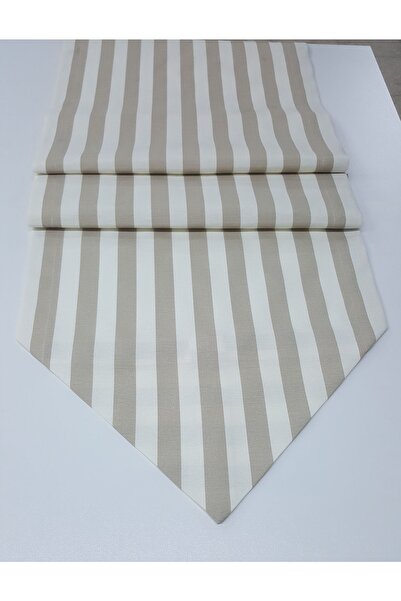 Ekselans Home قماش البط المخطط باللون البيج، مقاوم للبقع، مقاس 50 × 175 سم