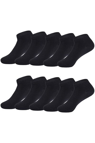 DKM SOCKS Черни памучни чорапи до глезена 10 бр