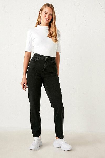 Trn JNS Pantaloni Mom Jean Super Black Snow Wash