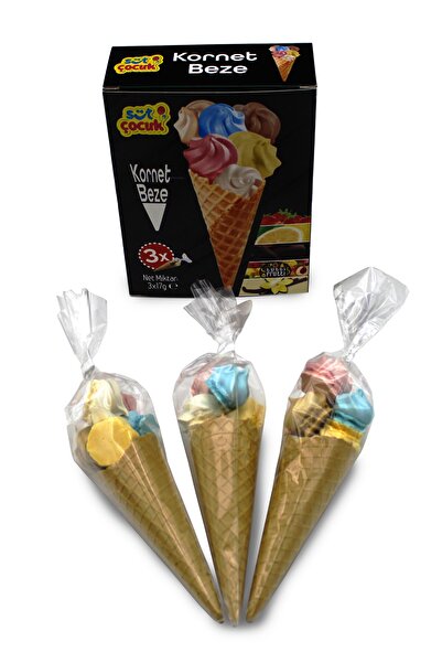 BOMPİ Süt Çocuk Kornet Külah Beze 3' Lü