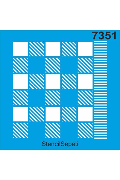 StencilSepeti Checkered Pattern - Stencil Painting Template 30x30cm
