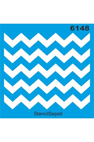 StencilSepeti Zik Zak Pattern - Stencil Painting Template 50x50cm - No Refund!