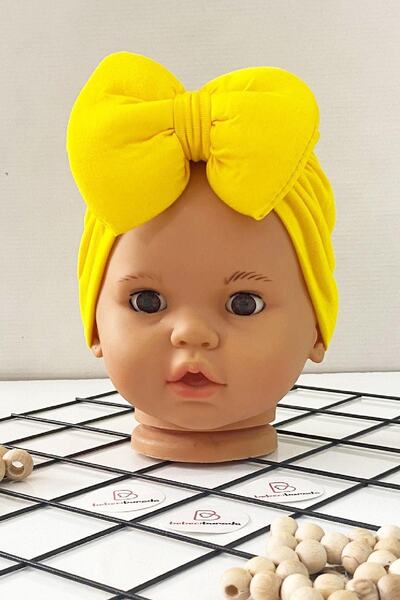 BEBECİBURADA Kız Bebek Fiyonklu Bone 0-12 Ay