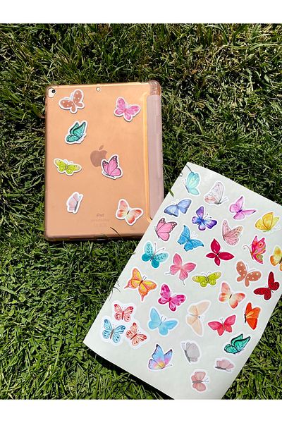 Hayal.kirtasiyesi 30Pcs Mariposa Butterfly Sticker Set - for Bullet Journal and Valentine's Day