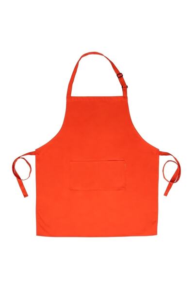 RAY TİCARET Red One Piece Apron Set Children's Chef Apron Kitchen Apron Cook Apron