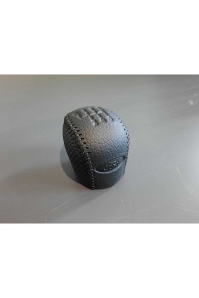 CABU Focus Gear Shift Knob - Compatible for 2011 Model and Later 6-Speed Vehicles - Faux Leather with Ford Logo