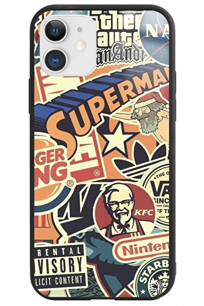 WANNA PROTECT Iphone 11 Retro Marka Premium Desenli Glossy Telefon Kılıfı