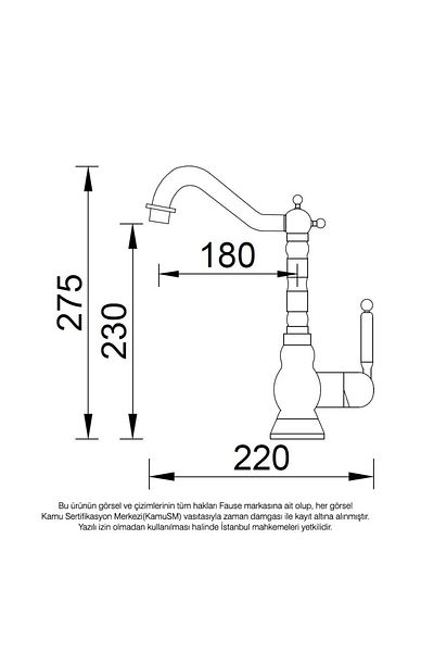 Fause Rustic Sink Faucet Vintage Gold Gold Kte100-g