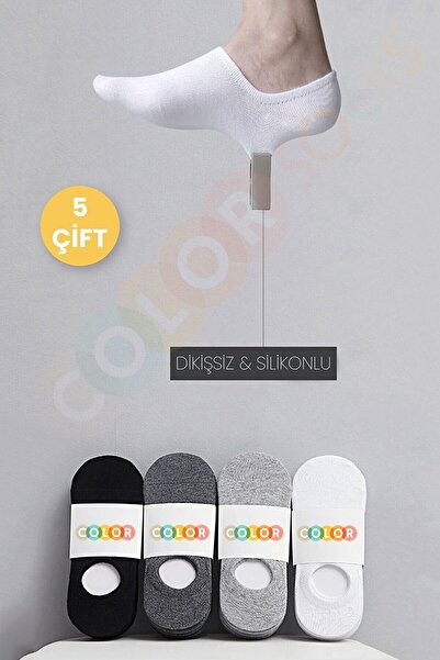 Color Socks 5 perechi de șosete de vară pentru balerină, din silicon, fără su...