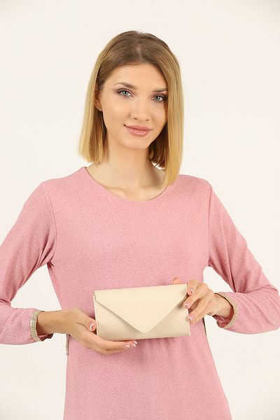 efnanstore Κρεμ μαλακή βραδινή τσάντα Clutch Bag