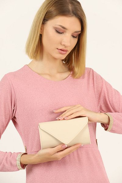 efnanstore Κρεμ μαλακή βραδινή τσάντα Clutch Bag