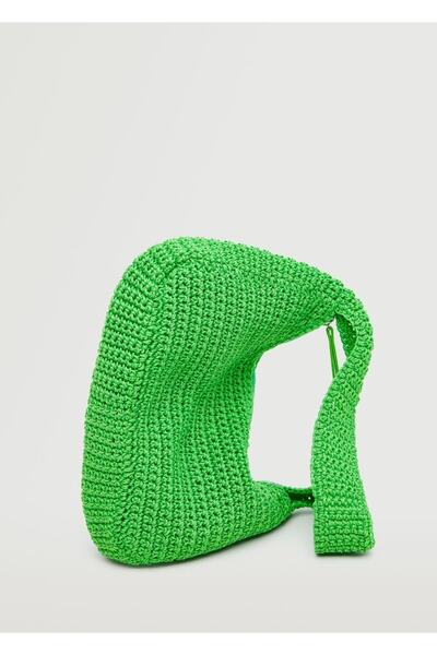 MANGO Woman Τσάντα με βελονάκι Clutch Baguette