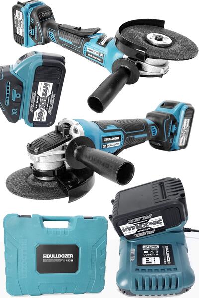 Bulldozer Kömürsüz Profesyonel 36vr Çift Akülü Şarjlı Avuç Taşlama Spiral Bru...