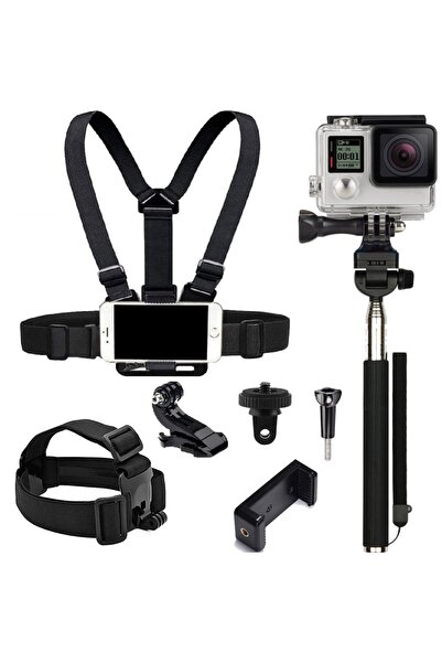 comse Aksiyon Kameralar Ve Telefonlar Ile Uyumlu Kafa Bandı Göğüs Bandı Monopod