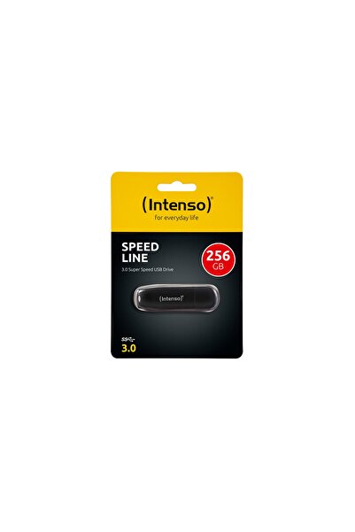 Intenso 256GB SPEED LINE - USB 3.0, Μαύρο, Ταχύτητα ανάγνωσης 35 MB/δευτ., Τα...